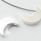 12mm Matte Silver Crescent Moon Bead #MFB301-General Bead