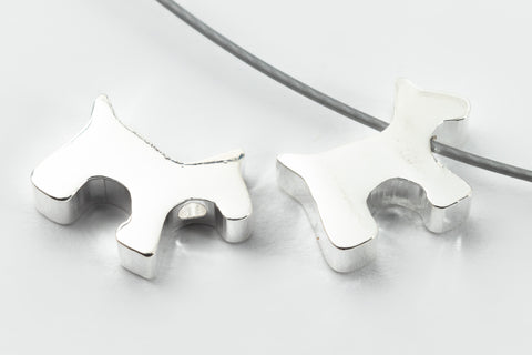 10mm Matte Silver Scottish Terrier Bead #MFB302-General Bead