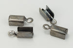 5mm x 6mm Fold-Over Gunmetal Cord Crimp with Loop #MFC110-General Bead
