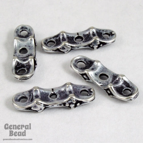 15mm Antique Silver Pewter Three Hole Spacer Bar-General Bead