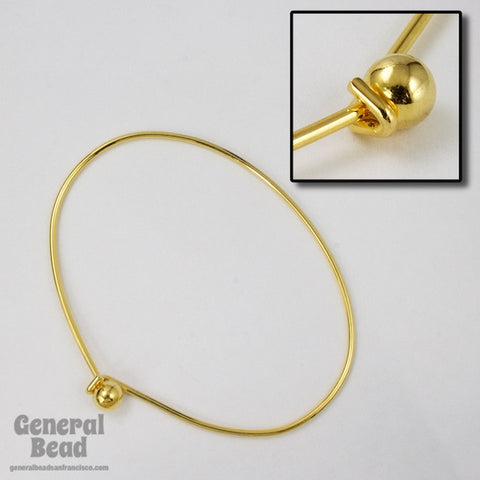 70mm Gold Tone Oval Screw Ball Bracelet-General Bead