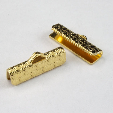 7/8 Inch Gold Tone Bar Clamp #MFG024-General Bead