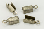 4mm x 6mm Fold-Over Antique Silver Cord Crimp with Loop #MFG112-General Bead