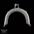 2" Silver Tone Victorian Style Purse Frame-General Bead
