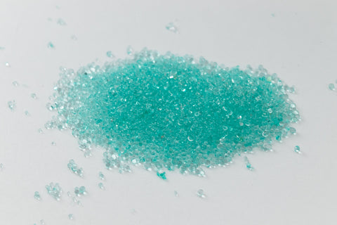 Transparent Light Teal Glass Microbeads