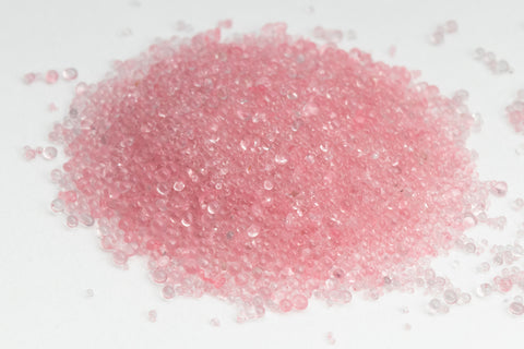 Transparent Baby Pink Glass Microbeads