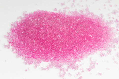 Transparent Fuchsia Glass Microbeads