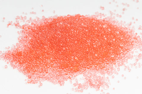 Transparent Vermillion Glass Microbeads