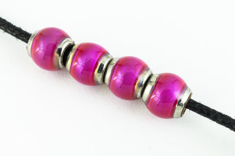 5mm Hot Pinks Round Mood Bead with Cap #MOOD44-General Bead