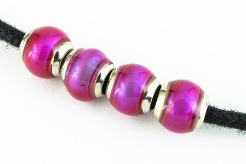 6mm Hot Pinks Round Mood Bead with Cap #MOOD45-General Bead