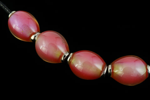 12mm x 8mm Hot Pinks Oval Mood Bead with Cap #MOOD48-General Bead