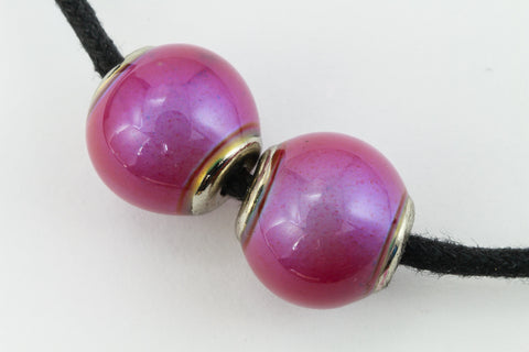 12mm Hot Pinks Round Mood Bead with Cap #MOOD51-General Bead