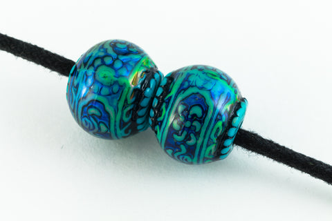 12.5mm x 11mm Blue Mystique Mood Bead #MOOD23-General Bead