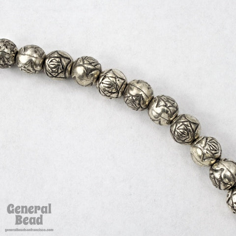 6mm Antique Silver Rose Bead #MPA015-General Bead