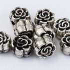 5mm Antique Silver Rose Bead (2 Pcs) #MPA146