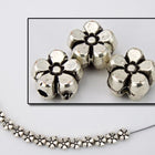 6mm Antique Silver Flower Bead (2 Pcs) #MPA151