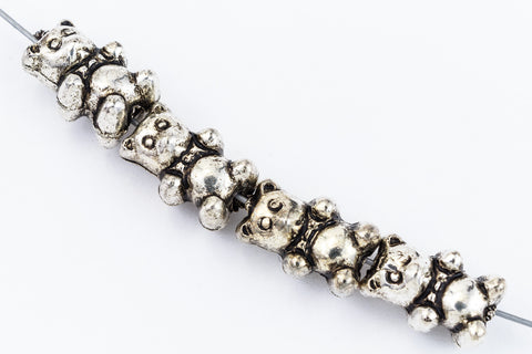 11mm Antique Silver Teddy Bear Bead (2 Pcs) #MPA152