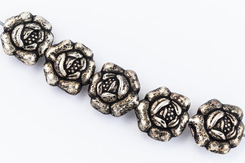 10mm Antique Silver Flower Bead #MPA153