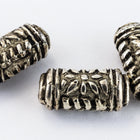 13mm x 6mm Antique Silver Flower Tube Bead #MPA163