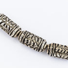 13mm x 6mm Antique Silver Flower Tube Bead #MPA163