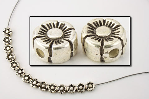 6mm Antique Silver Poppy Bead (2 Pcs) #MPA187
