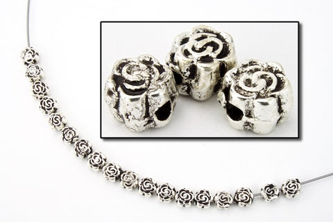 4mm Antique Silver Knot Flower Bead (2 Pcs) #MPA203