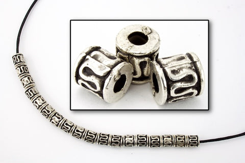 5mm Antique Silver Squiggle Barrel (2 Pcs) #MPA204