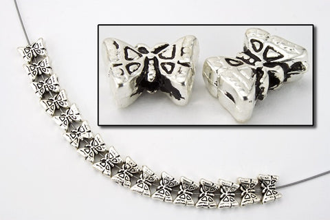 6mm x 8mm Antique Silver Butterfly Bead (2 Pcs) #MPA206