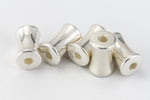 4mm x 6mm Silver Flared Tube Bead (10 Pcs)#MPB024-General Bead