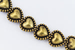 10mm Antique Gold Beaded Heart #MPB149