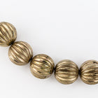 12mm Antique Gold Ribbed Melon Bead #MPC006-General Bead