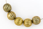 14mm Antique Gold Ribbed Melon Bead #MPC007-General Bead