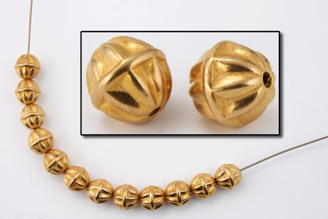 8mm Bright Gold Ribbed Star Bead #MPC019-General Bead