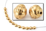 8mm x 10mm Bright Gold Spiraled Oval Bead (10 Pcs) #MPC020-General Bead