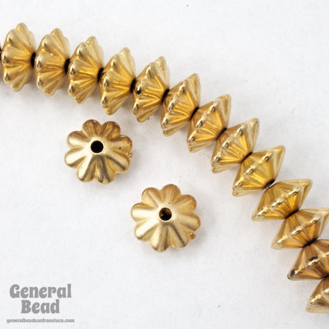 10mm Bright Gold Grooved Rondelle (25 Pcs) #MPC031-General Bead