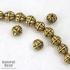 8mm Antique Gold Ribbed Star Bead (10 Pcs) #MPD019-General Bead