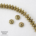 6mm Antique Gold Grooved Rondelle #MPD030-General Bead