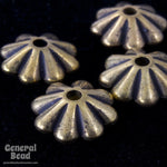 10mm Antique Gold Grooved Rondelle (25 Pcs) #MPD031-General Bead