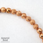 6mm Bright Copper Rose Bead #MPE015-General Bead