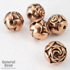 8mm Antique Copper Rose Bead #MPF016-General Bead
