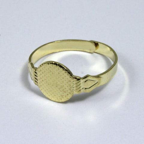 Adjustable Gold Ring Base w/ 10mm Pad-General Bead