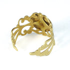 Raw Brass Filigree Ring Base with 10mm Pad-General Bead