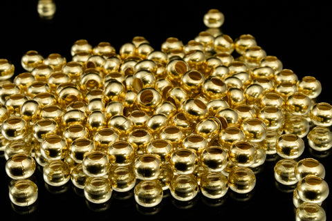 15/0 Yellow Brass Plated Metal Seed Bead