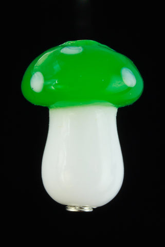 14mm Green Glass Mushroom #MUSH002-General Bead