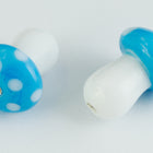 14mm Blue Glass Mushroom #MUSH003-General Bead