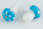 14mm Blue Glass Mushroom #MUSH003-General Bead