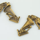 23mm Antique Brass Dog with Phonograph Charm #NBF005-General Bead