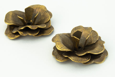 10mm x 22mm Antique Brass Blossom Bead Cap #NBF006-General Bead