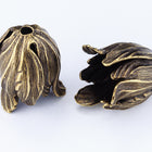 20mm x 17mm Antique Brass Tulip Bead Cap #NBF012-General Bead