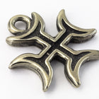 23mm Pewter Lunar Cross Charm #NBS031-General Bead